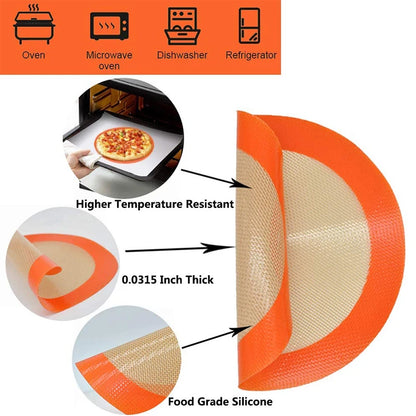 LMETJMA Round Silicone Baking Mats – Non-Stick, Food-Grade & Reusable for Macarons, Cookies & Oven Use