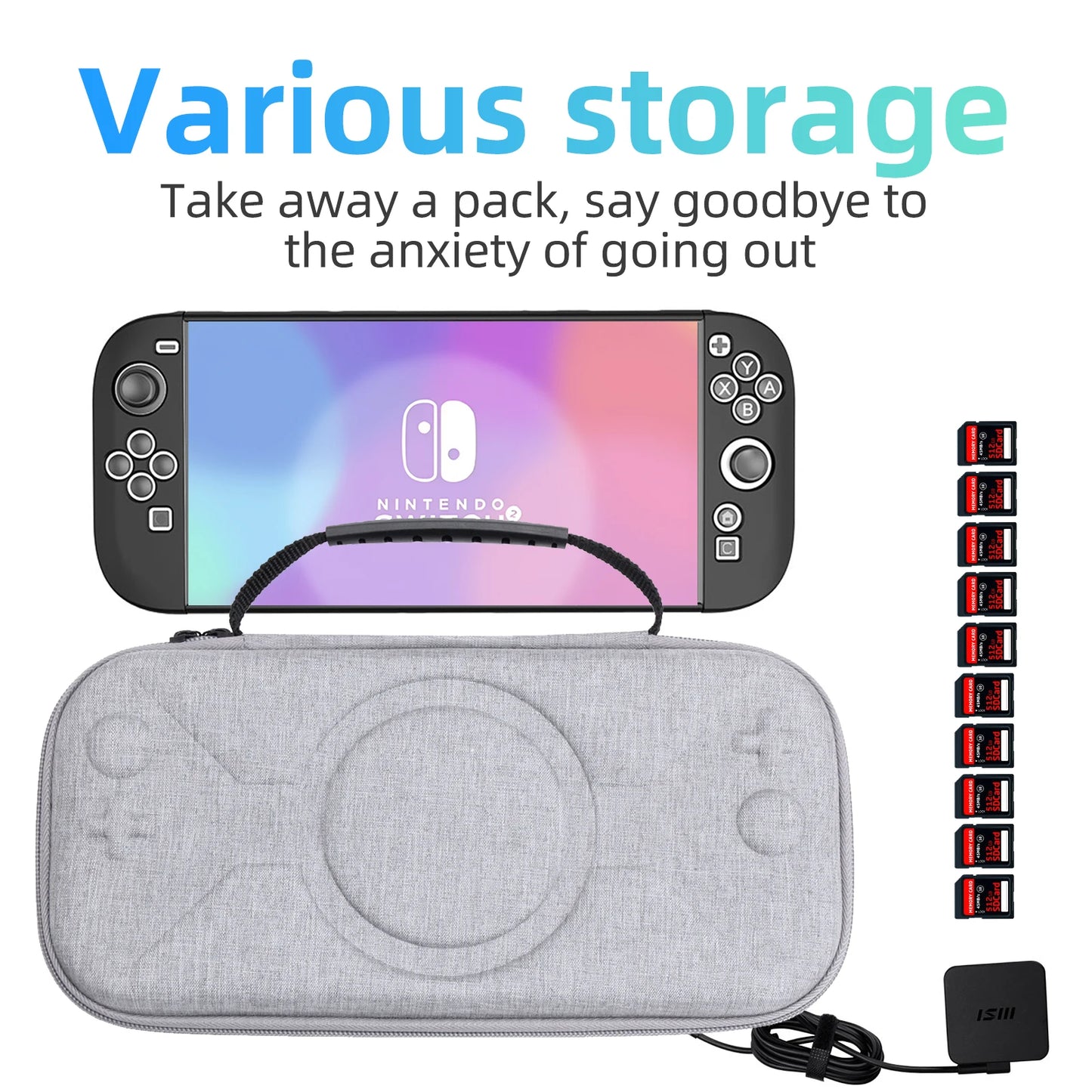Storage & Travel Carrying Case for Nintendo Switch 2 (2025) — Waterproof, Anti-Shock Protective Case