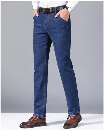 Men's Slim Fit Business Casual Denim Trousers – Comfortable Stretch Pants, Light Luxury Fashion for Men