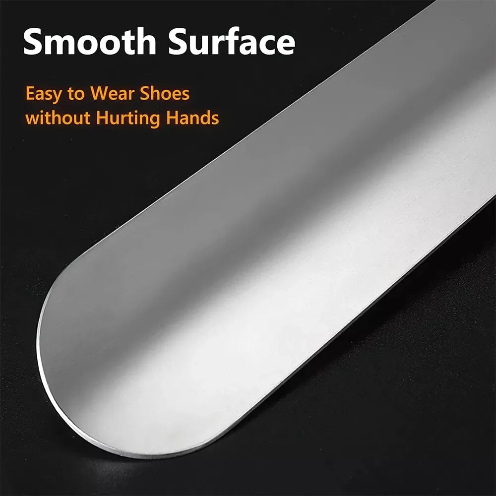 Professional 42/52cm Stainless Steel Shoehorn – Easy-Handle Metal Shoe Extractor and Lazy Shoe Helper Accessory