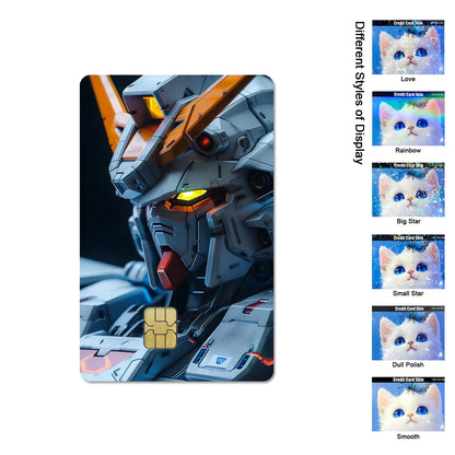 Gundam RX-78-2 & ZGMF-X19A Card Stickers - 2.5D HD Matte Waterproof PVC Skins for Credit and Debit Cards
