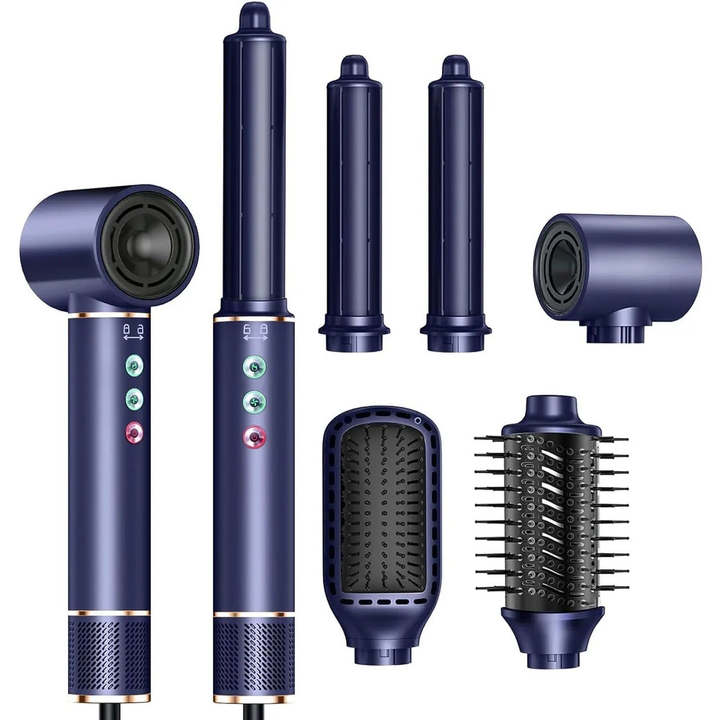 5-in-1 High-Speed Brushless Hair Dryer Brush – Negative Ionic Hot Air Styling Comb & Auto Hair Curler