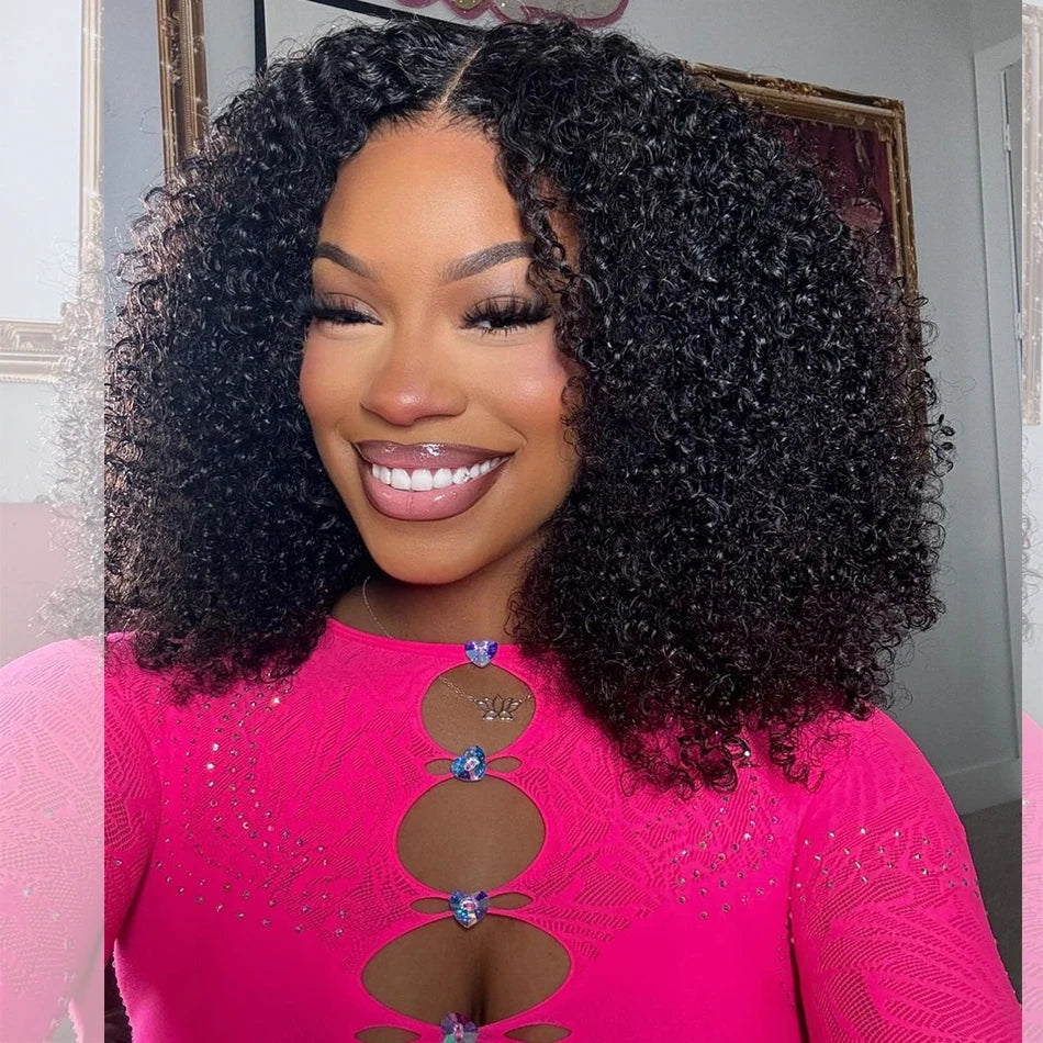 10A Human Hair Glueless Wig – Ready-to-Wear 6x4 HD Transparent Lace, Pre-Cut Bleached Knots, Kinky Curly Style
