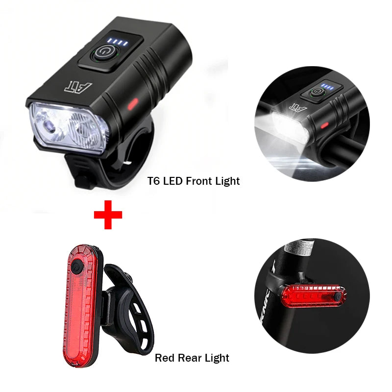 LED Bicycle Front Light - Type-C Rechargeable MTB Road Bike Headlamp, Easy-Install Cycling Accessory