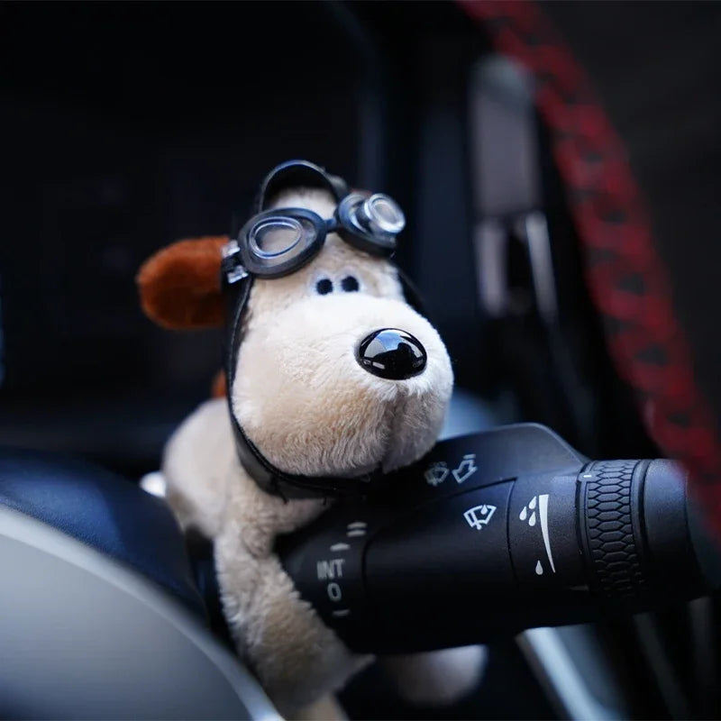 Fluffy Plush Puppy Car Ornament - Cute Dashboard, Windshield Wiper Rod & Interior Decor Accessory