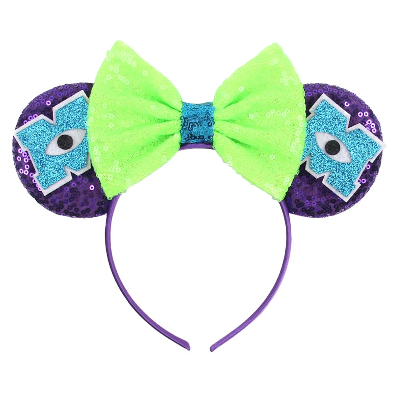 Disney Cartoon Mouse Ears Headband - Sequin Bow Hair Accessory for Girls, Birthday Parties & Cosplay