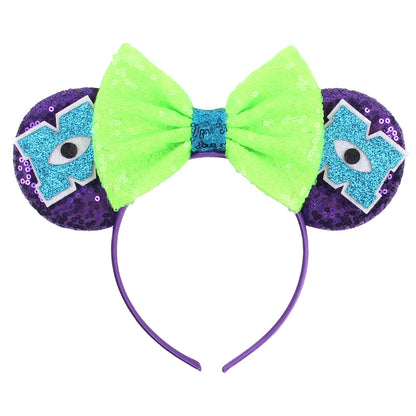 Disney Cartoon Mouse Ears Headband - Sequin Bow Hair Accessory for Girls, Birthday Parties & Cosplay