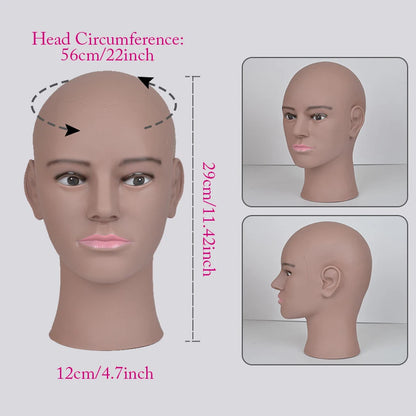 Mannequin Head Wig Stand — Adjustable Tripod Holder for Wig Making, Display, and Cosmetology Training