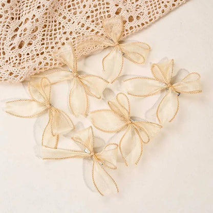6Pcs White Lace Bow Hair Clips for Baby Girls – Lovely Bowknot Hairpins, Barrettes, Kids Hairgrips, Korean Headwear Accessories