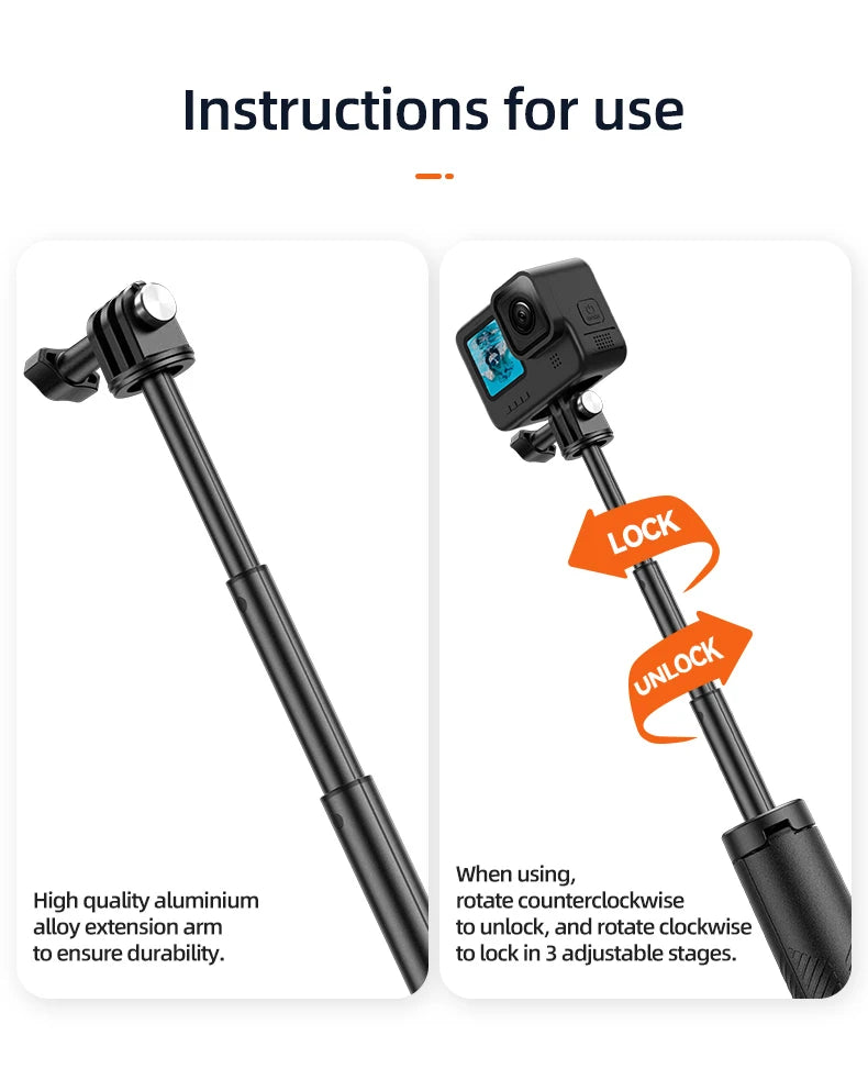 Telesin Underwater Buoyancy Diving Selfie Stick Tripod for GoPro, Insta360, DJI OSMO Action Cameras