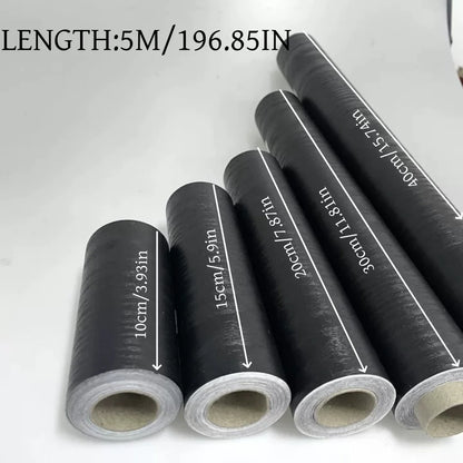 5m Self-Adhesive Wood Grain Repair Tape - Black Vinyl Furniture Renovation Sticker