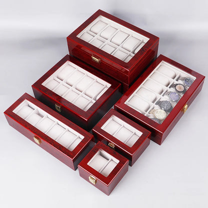 Luxury Wooden Watch Box — 1/2/3/5/6/10/12 Grid Organizer & Holder for Men’s and Women’s Watches, Jewelry Display