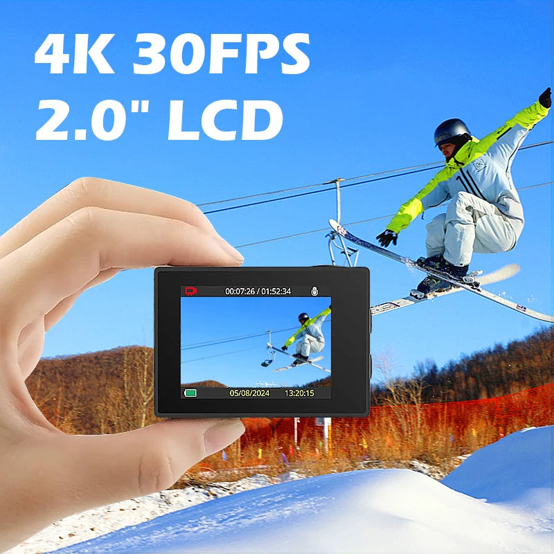 SJCAM SJ4000 Air Action Camera — 4K Video, 30M Waterproof, 2.4G WiFi Sports Cam for Bicycles & Motorcycles