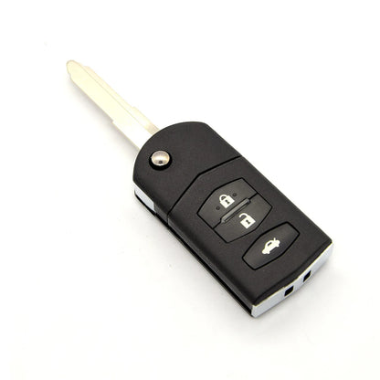 BEST KEY Flip Folding Remote Car Key Case – 2/3 Buttons for MAZDA 3, 5, 6, M6, RX8, MX5 with Uncut Blade