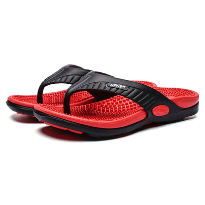 Men’s Massage Flip Flops, Breathable Summer Beach Sandals, Luxury Non-Slip Slippers Plus Size Up to 46 Comfort Footwear
