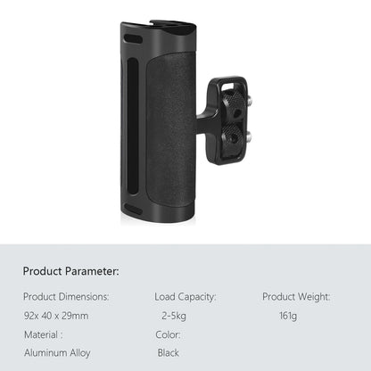 Probty Mini Side Handle Handgrip – Cold Shoe & 1/4"-20 Mount for DSLR/Digital Camera Cage