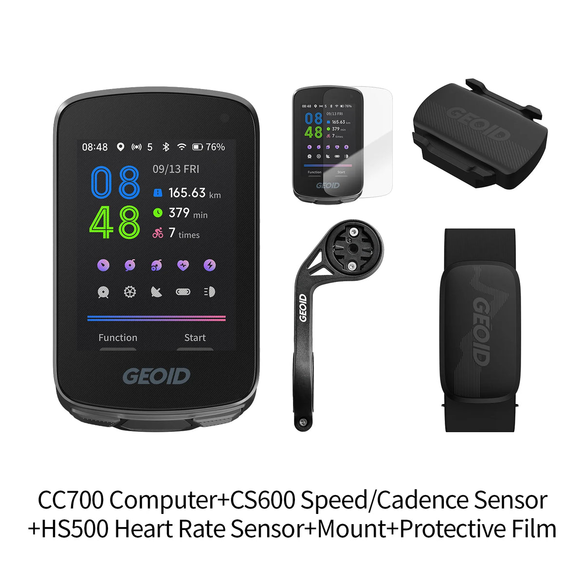 GEOID CC700 GPS Bike Computer - 2.8-Inch Color Screen Cycling Speedometer with Route Navigation, WiFi & Waterproof Design