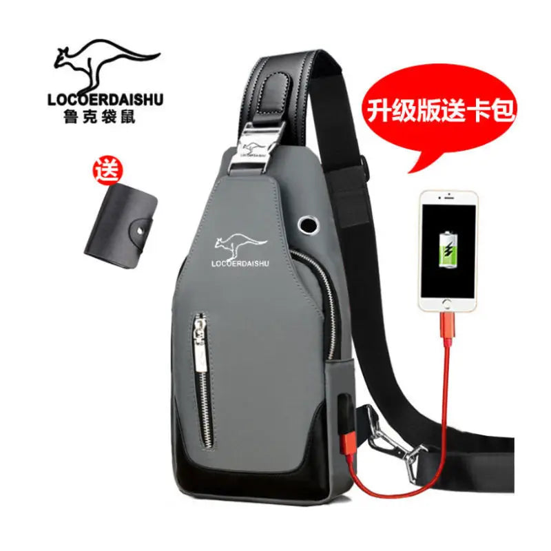 Men's Waterproof Oxford Chest Bag – Korean Style Casual Sport Crossbody Shoulder Messenger Bag