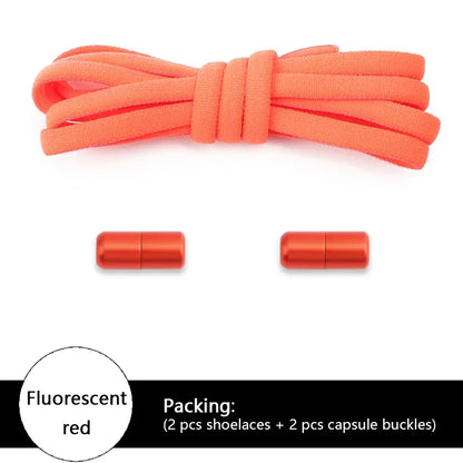 New Colorful Elastic No-Tie Shoelaces – Round Sneakers Laces for Kids & Adults