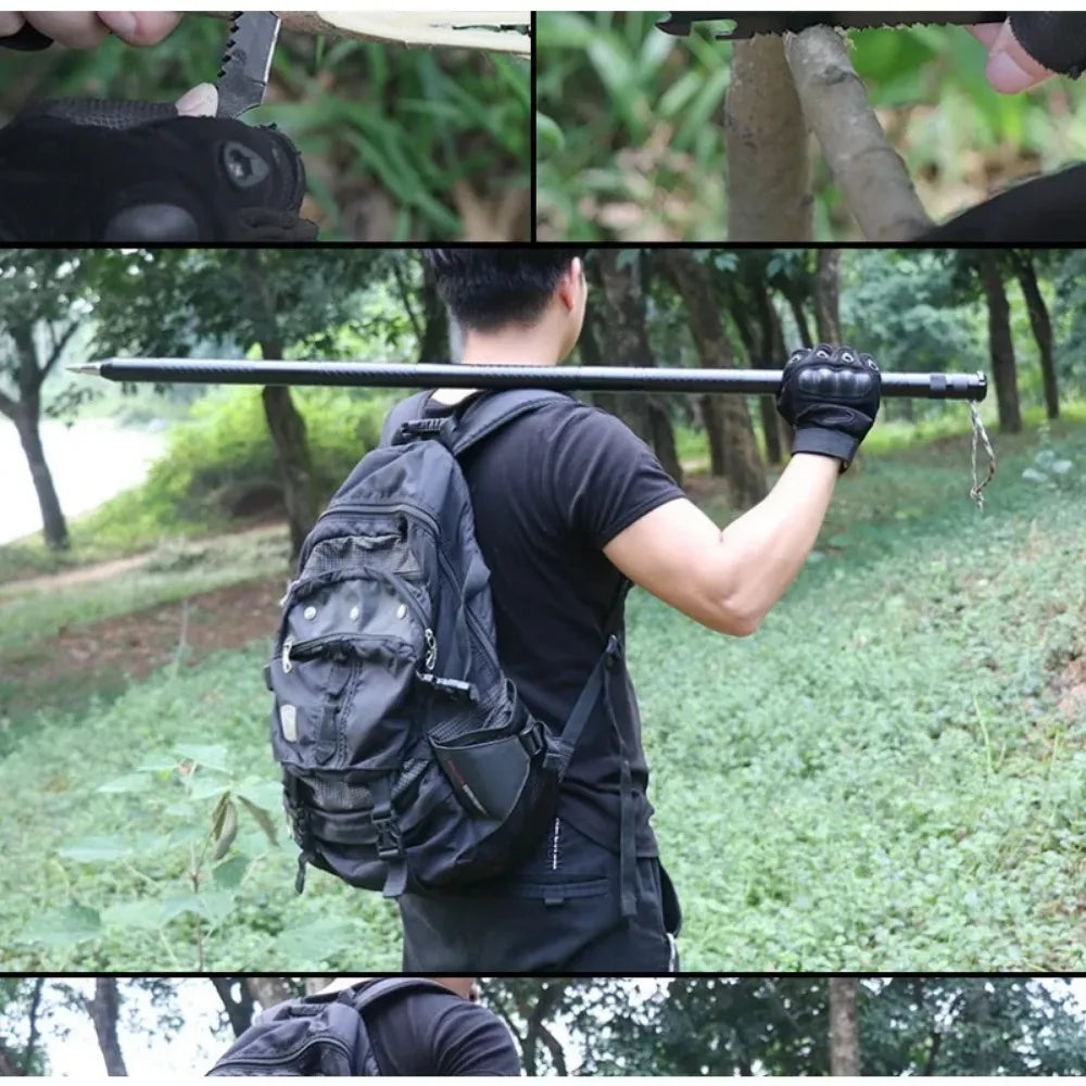 Professional Outdoor Mountaineering Stick – Multi-Function Metal Hiking & Survival Tool for Camping, Travel, and Self-Defense