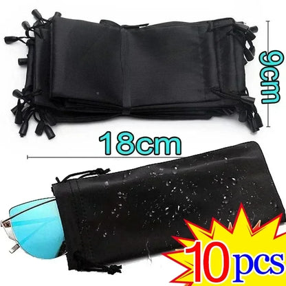 Portable Waterproof Microfiber Sunglasses Storage Bag, Soft Cloth Eyewear Carry Pouch, Dustproof Glasses Case (1-50pcs)