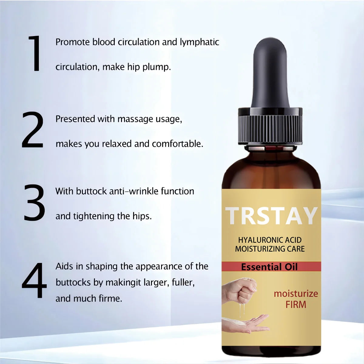 Hip & Buttock Massage Oil Essence - Moisturizing Body Care Oil for a Smooth, Firm-Looking Appearance