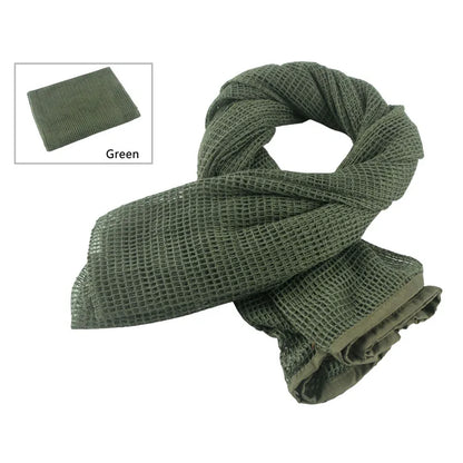 Tactical Camouflage Mesh Scarf - Outdoor Sports, Sniper Face Veil for Wargame, Camping, Hunting, and Cycling