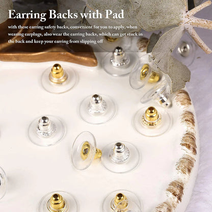 100-200PCS Rubber Earring Backs & Fishhook Ear Stoppers for Jewelry Making and DIY Earring Repairs