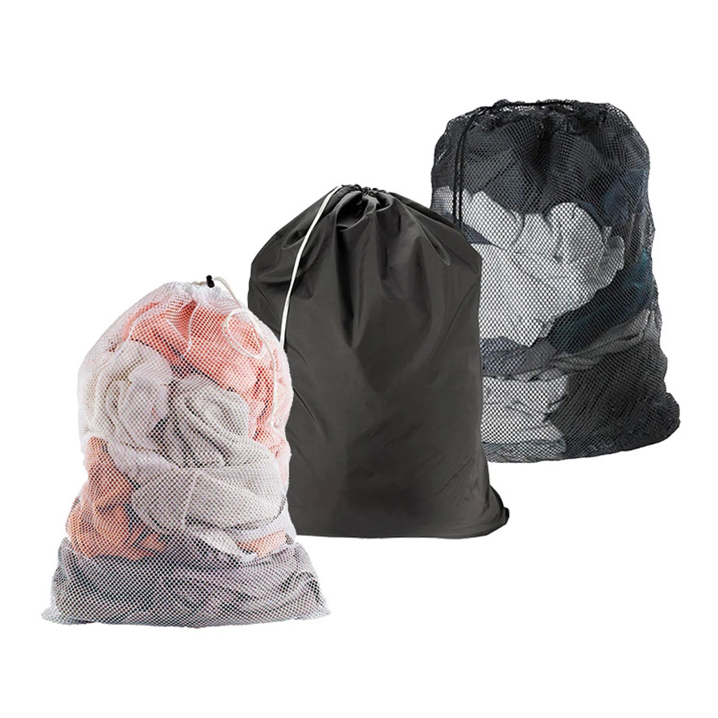 Large 60x90cm Laundry Mesh Bag — Solid Color Drawstring Clothes Washing Bag, Anti-Snag & Deformation