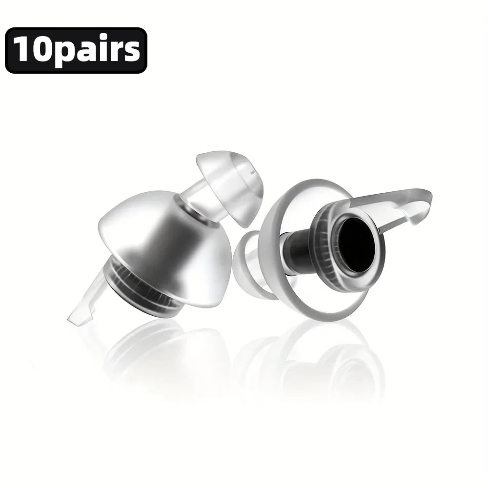 HUAK High Fidelity Silicone Ear Plugs - Reusable Noise Reduction for Sleep, Study, Work, Music, Motorcycle & Swimming