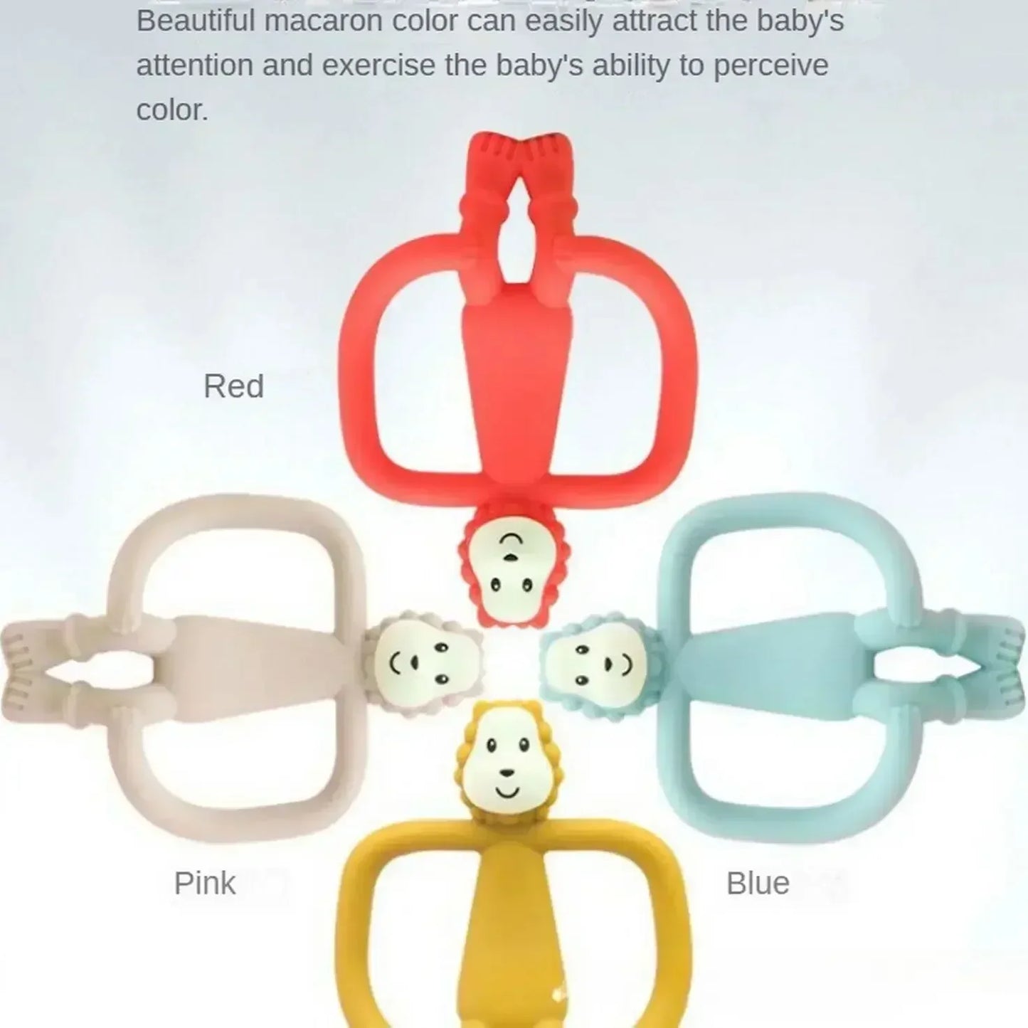 BPA-Free Silicone Lion Teether Toy for Newborns & Infants – Safe Cute Baby Teething Toy with Storage Box