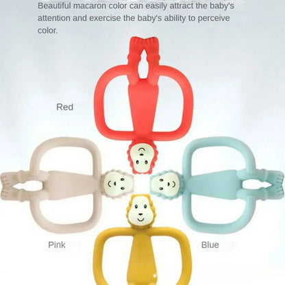 BPA-Free Silicone Lion Teether Toy for Newborns & Infants – Safe Cute Baby Teething Toy with Storage Box