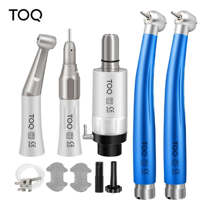 Dental High & Low Speed Handpiece Kit — Straight & Contra Angle Air Turbine with 2/4 Hole M4/B2 for Full Dental Equipment Set
