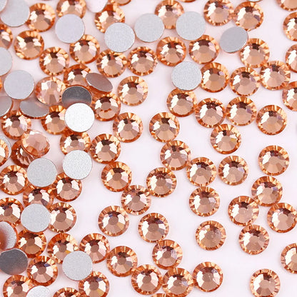 Glass Crystal Flatback Rhinestones SS6–SS30 Set – 7 Sizes Non-Hotfix Round Nail Art Beads for DIY Crafts & Decoration