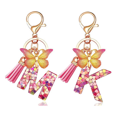 A-Z Letter Metal Keychain - Personalized Initial Car Key Ring & Name Gift