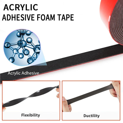 Extra Strong Double-Sided Acrylic Foam Tape – Waterproof, High-Temp Mounting Pad for Car & Home Use