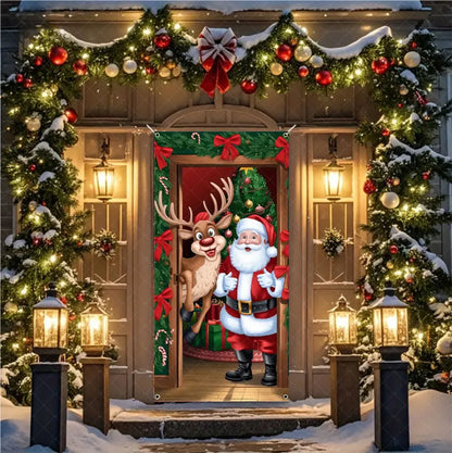 Christmas Hanging Door Banner – Antithetical Couplet Wall Decoration for Merry Christmas 2026 Party & Xmas Gift