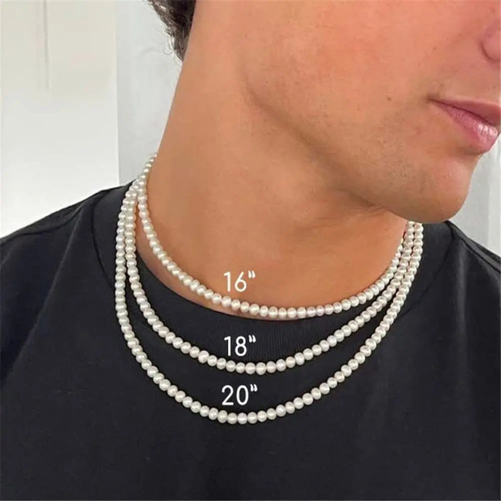 2022 Trendy Handmade Pearl Necklace for Men – Simple Bead Strand Jewelry for Women and Girls, Perfect for Weddings and Banquets