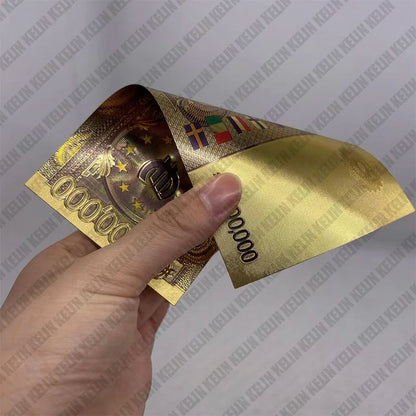 Colored European Banknote Currency Set – 5 to 1000 Million Euro Gold Notes for Business Gifts & Collection
