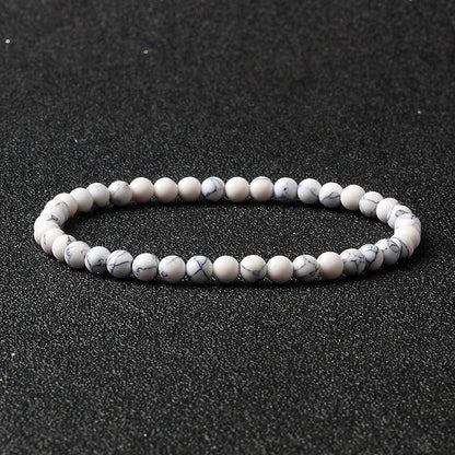 4mm Natural Stone Bead Stretch Bracelet for Men & Women – Agate Lava Handmade Reiki Crystal Jewelry