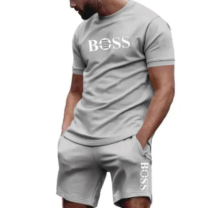 Men's 2-Piece Sportswear Set – Short-Sleeve T-Shirt & Pants for Running & Fitness, Summer 2024 Deal