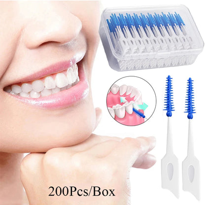 200-Piece Dental Floss Picks Set - Interdental Cleaning Tools for Daily Oral Hygiene and Dental Care