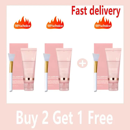 Korean Collagen Overnight Peel Off Facial Mask 75ml – Deep Hydrating Night Wrapping Mask Cream for Glowing Skin