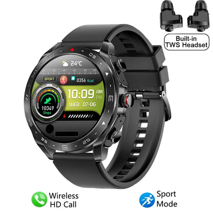 2024 Smart Watch with TWS 2-in-1 Bluetooth Earphones — HIFI 9D Sound & Bluetooth Call for Men & Women Sports Fitness
