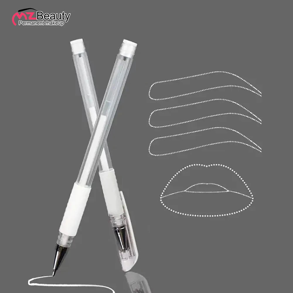 2PCS Eyebrow Marker Pens — Microblading & Permanent Makeup Surgical Skin Tattoo Accessories White Scribe Tools