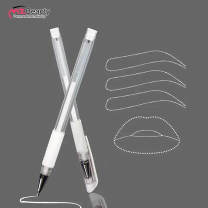 2PCS Eyebrow Marker Pens — Microblading & Permanent Makeup Surgical Skin Tattoo Accessories White Scribe Tools