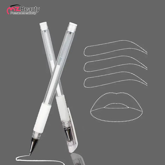 2PCS Eyebrow Marker Pens — Microblading & Permanent Makeup Surgical Skin Tattoo Accessories White Scribe Tools