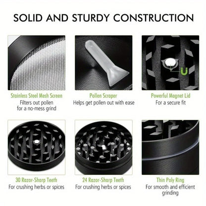 40mm 4-Layer Metal Herb Grinder – Spice & Tobacco Crusher Shredder for Smoking Accessories