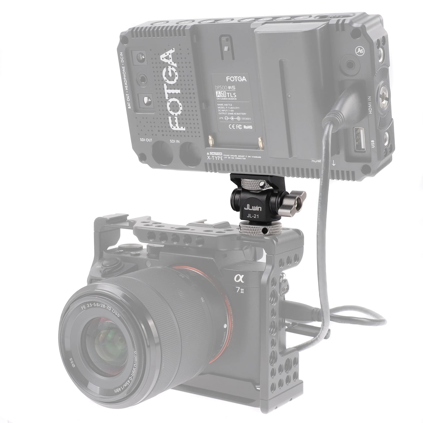 FOTGA Cold Shoe Monitor Mount Bracket – Universal QR Plate for DSLR/SLR Camera, Monitor, and Speedlite, 3KG Payload