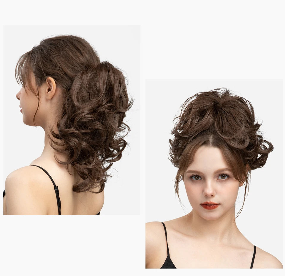 SARLA Premium Synthetic Claw Clip-In Ponytail Extensions – Blonde Hairpiece, Fake Pigtail Hair Bun for Women P026